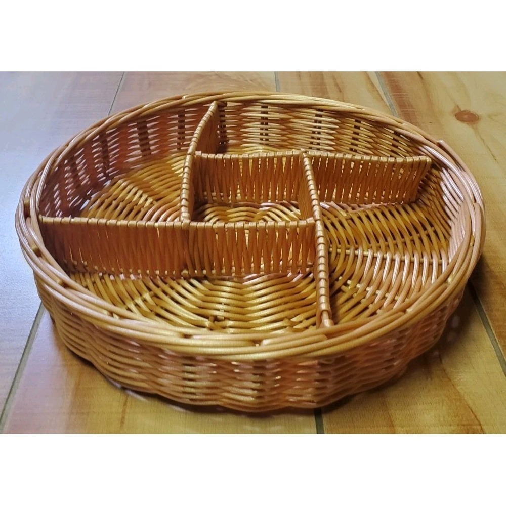 Woven Organizer Basket Storage‎ Bin Rattan Divider Home Decor Boho